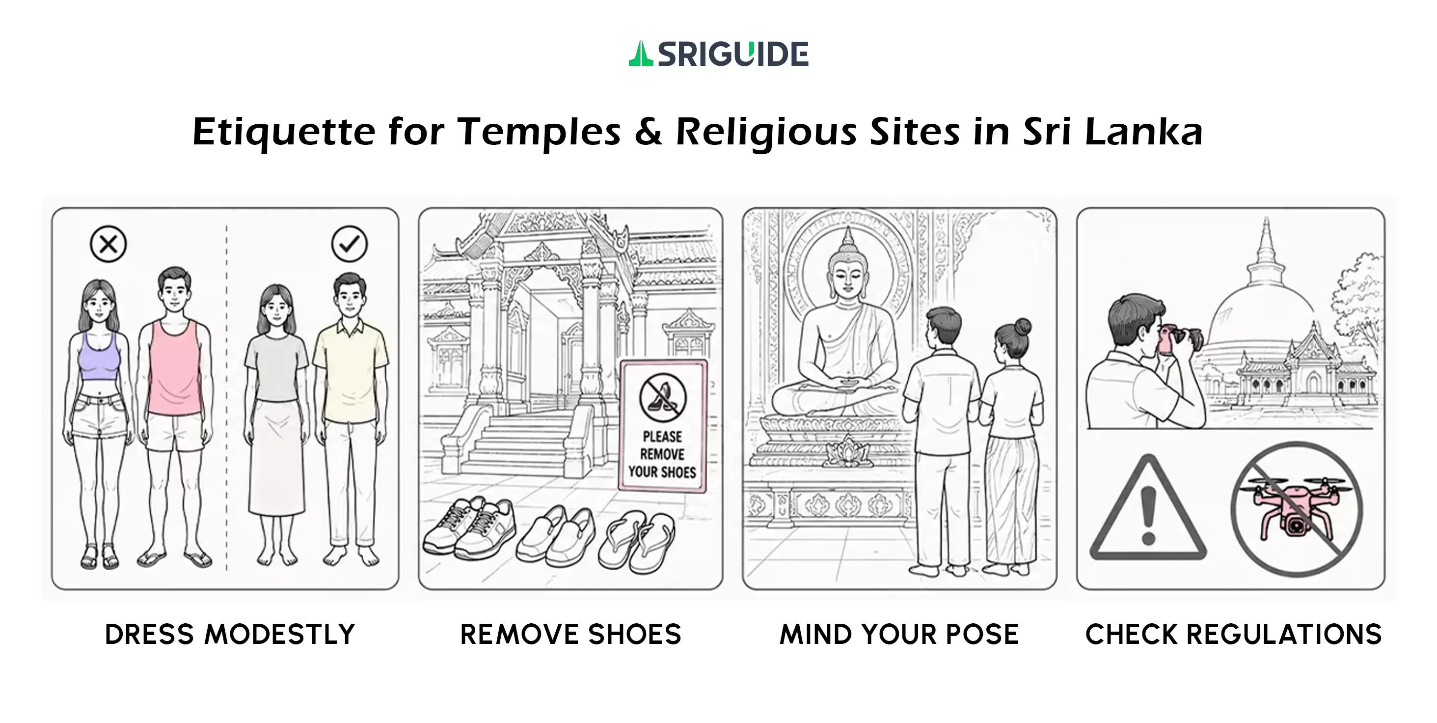 Etiquette for temples in Sri Lanka